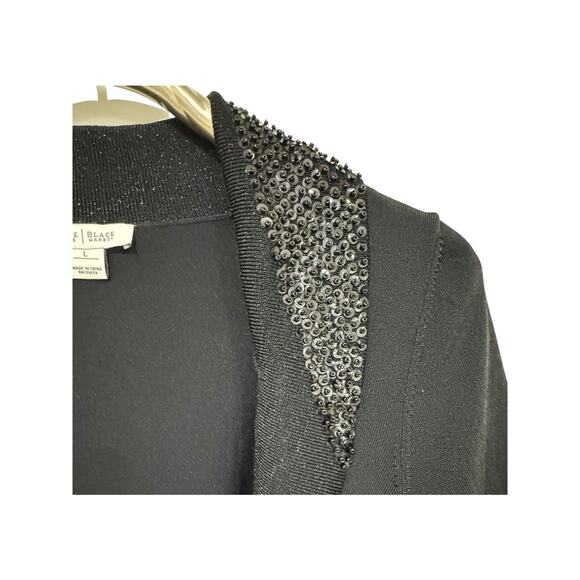 White House Black Market Beaded Shrug Cropped Cardigan L - Picture 2 of 5